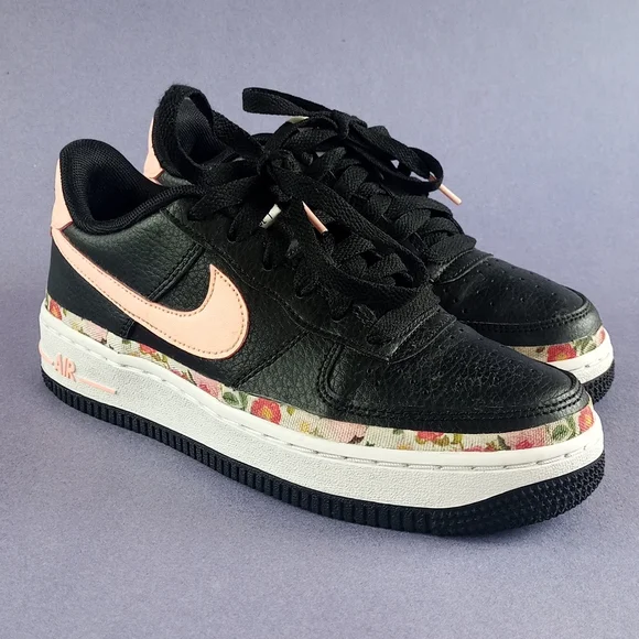 Nike Air Force 1 Vintage Floral GS 'Pink Tint' Shoes BQ2501-001 - Picture 2 of 12